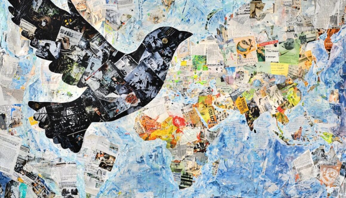 World Press Freedom Day collages feature diverse headlines, articles, and visuals that emphasize the significance of journalism, free expression, and media rights worldwide.