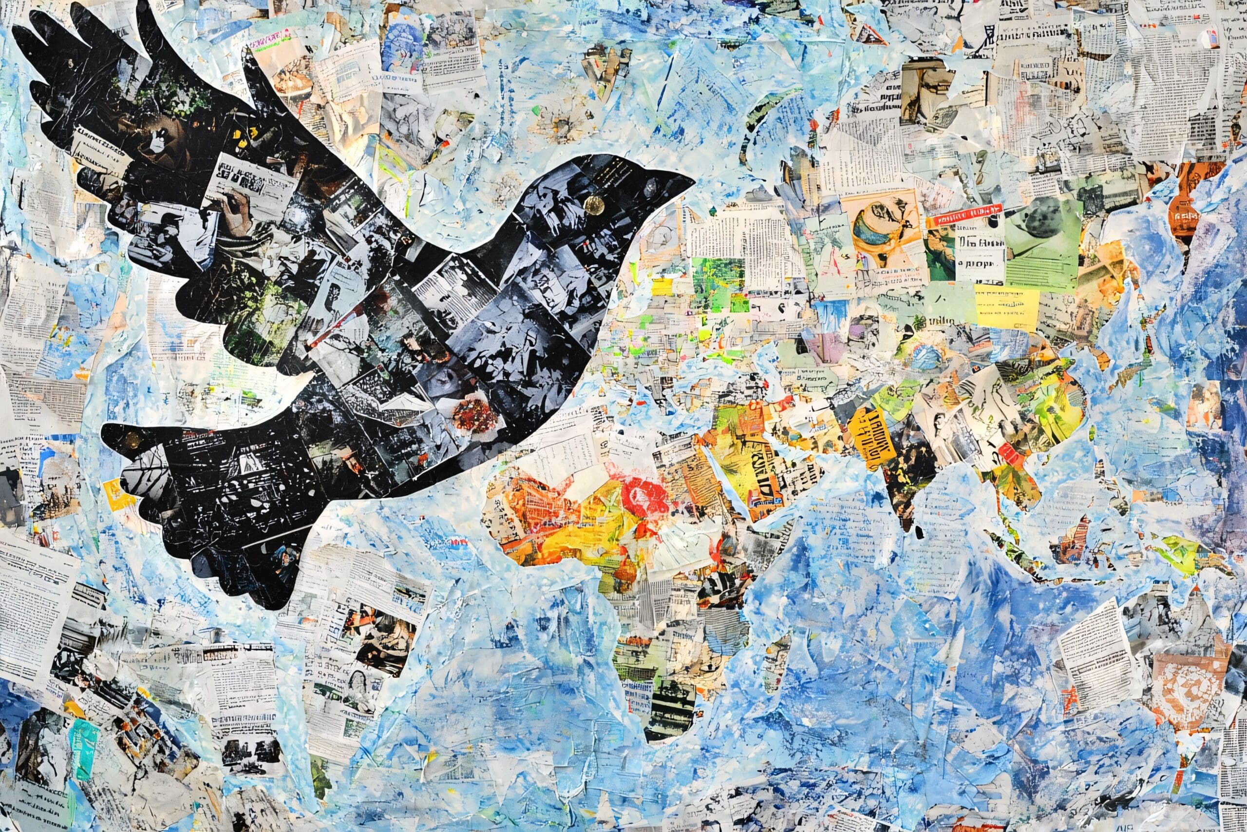 World Press Freedom Day collages feature diverse headlines, articles, and visuals that emphasize the significance of journalism, free expression, and media rights worldwide.