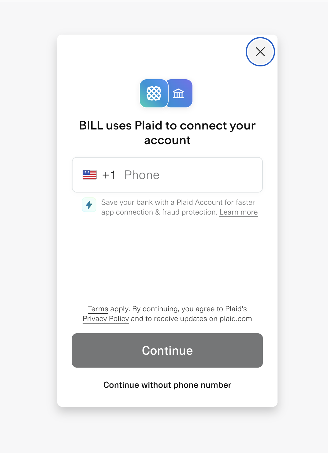 Plaid login
